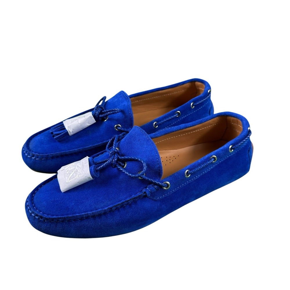 Ralph Lauren Purple Label Harold Blue Suede Loafer Mens 8D Italy New
